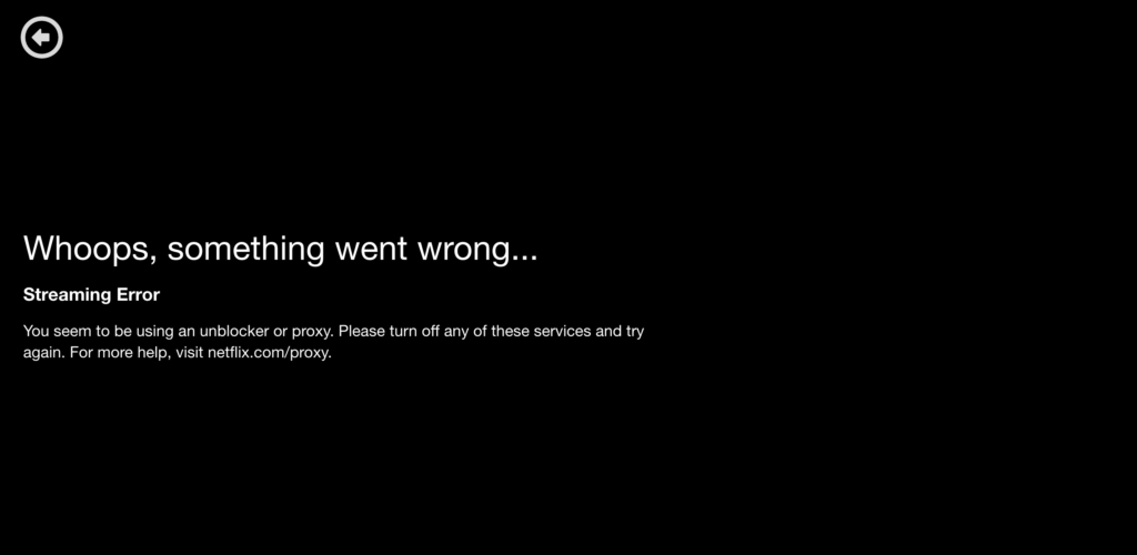 Błąd Netflixa proxy/VPN